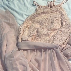 Blush lace Le Chàteau formal floor length gown